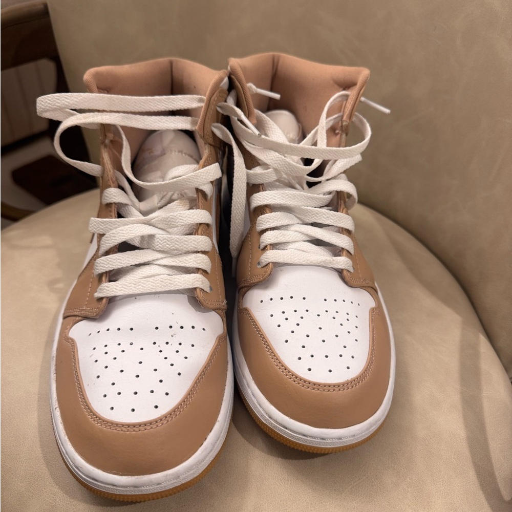 Nike High-Top Sneakers - White and Tan Air Jordan